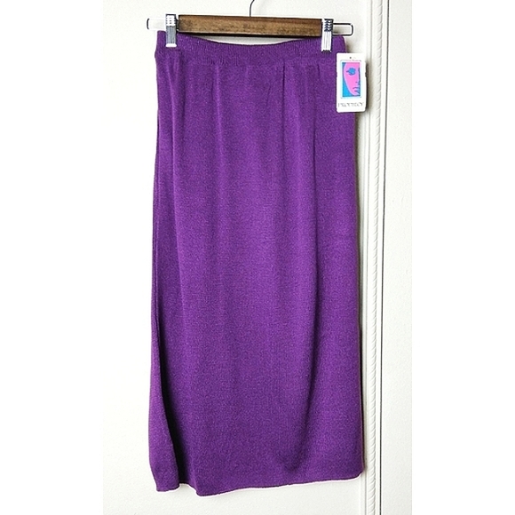 Vintage Skirts Vintage 8s Skirt Set Color Block Knit Sweater Skirt